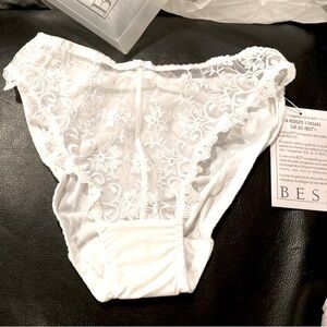 NWT La Redoute Best lace front white bikini panty. 
size 4.